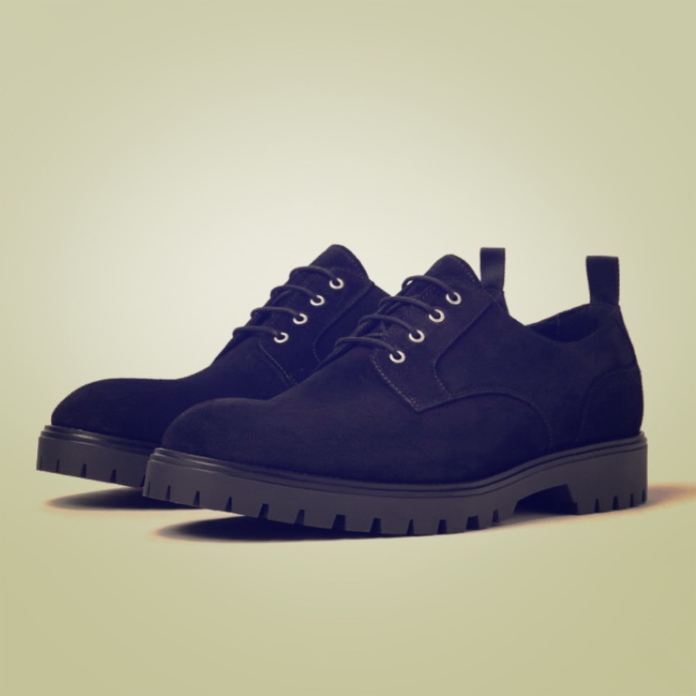 Zara Men Black Leather shoes size 8 & 9